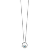 Sophia Jewelers Sterling Silver Blue Topaz Diamond Necklace with Rhodium Finish